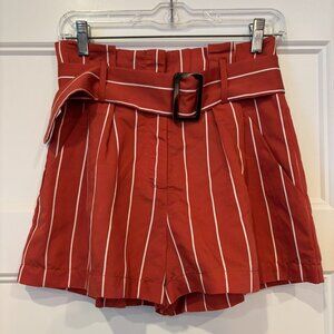 SUGARLIPS Orange and White Striped Shorts